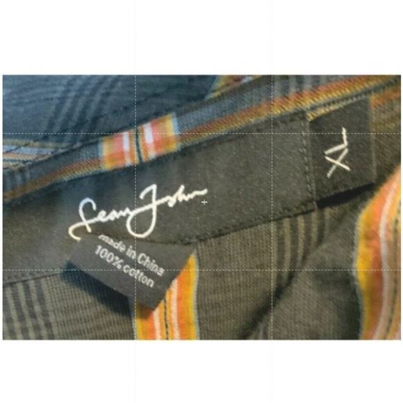 Sean John Shirt Men XL Collared Long Sleeve Tartan Plaid Button Up Casual Preppy - Picture 5 of 6